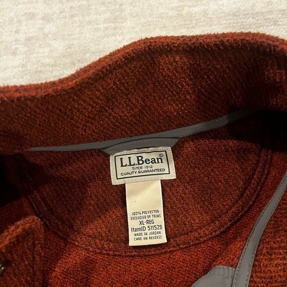 LL. Bean Allagash Fleece Henley , "Dark Russet" Fleece - Picture 3 of 5